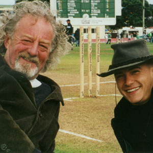Gandalf the Grey (Ian McKellen) and Saruman the White (Christopher Lee) at Orthanc