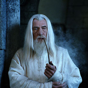 Gandalf the White at Minas Tirith looking toward Mordor Gandalf the White at Minas Tirith looking toward Mordor