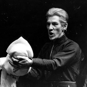 1976, THE WINTER'S TALE: Antigonus (Griffith Jones), baby, and Leontes (Ian McKellen)  