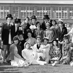 1964,   Nottingham Fete (Ian McKellen, crowned, in rear)  