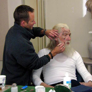 In make-up trailer, May 2000