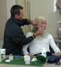 In make-up trailer, May 2000