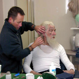In make-up trailer, May 2000