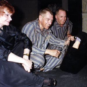 Thelma Holt, Ian McKellen, and Michael Cashman, post-performance, raising money to fight AIDS
