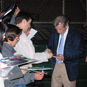 Signing autographs in Los Angeles Signing autographs in Los Angeles