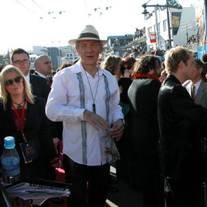2003, THE LORD OF THE RINGS: RETURN OF THE KING: Red Carpet, Wellington Premiere, 1 December 2003 (Ian McKellen, Peter Jackson, Billy Boyd)  - Photo by Keith Stern