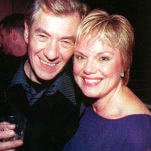 Birthday party backstage: Ian McKellen and Nancy Bishop