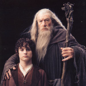 Frodo (Elijah Wood) and Gandalf (Ian McKellen)