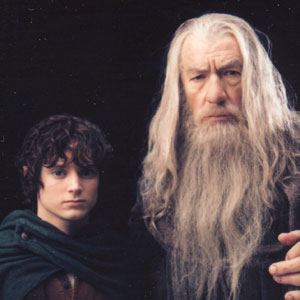 Frodo (Elijah Wood) and Gandalf (Ian McKellen)