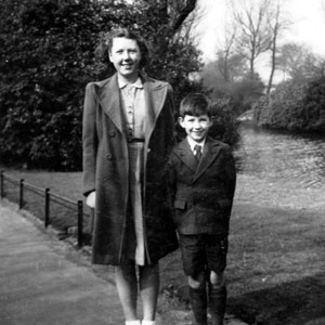 With sister Jean in Mesnes Park opposite our house in Wigan