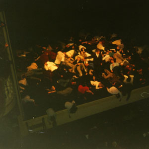 1987, ACTING SHAKESPEARE (London 1987): Scene from Henry V with volunteers on stage  