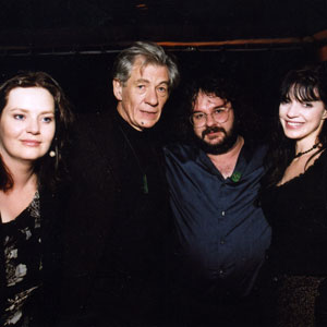2002, THE LORD OF THE RINGS: THE FELLOWSHIP OF THE RING: Phillipa Boyens, Ian McKellen, Peter Jackson and Frances Walsh at Ed Limatos pre-Oscar party  