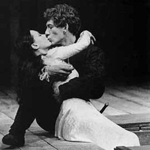 1976, ROMEO AND JULIET (1976): Thus with a kiss I die. Romeo (Ian McKellen) dies entwined with Juliet (Francesca Annis) who awoke
just as Romeo expired, her arm moving above his still breathing corpse.  