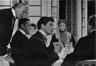 L to R: Allan Jeayes, John Scarborough, Bridget Turner, Ian McKellen, Sheila Keith, Ronald Magill.
<BR><BR><I>The regular company was joined by Allan Jeayes (Walter, the waiter), a distinguished veteran from Alexander Korda�s romantic British films.  Being nearly 80, he had trouble remembering his lines, although in this scene he singlehandedly served a four-course meal in under 15 minutes! </I>