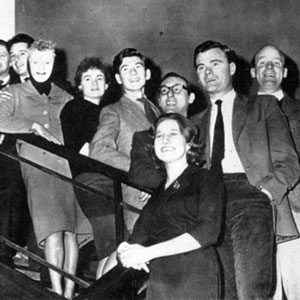 1961, Midnight Matinee: <I>My new friends who introduced me to the friendship of the professional theatre.</I><BR> The Belgrade Theatre Company, L to R: Derek Newark, Brian Bell (Producer), Bernard Kilby, Robert Gillespie, Sheila Keith, Bridget Turner, Ian McKellen, John
Scarborough, Kristine Howarth, Peter French, Ronald Magill  