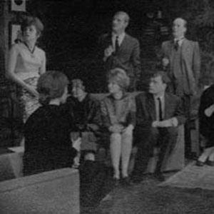 1961, CELEBRATION: L to R: Bridget Turner, Miranda Marshall, Hazel Coppen, Derek Newark, Jennie Lynne, Peter French, Ronald Magill, Gillian Martell, Robert Gillespie, Ian McKellen.<br><br><I>Another chance for the regular company to show its versatility � my own contribution was as a Teddy-Boy in tight jeans and leather jacket restoring my native Lancashire accent which Cambridge University had tempered with received pronunciation. </I>  