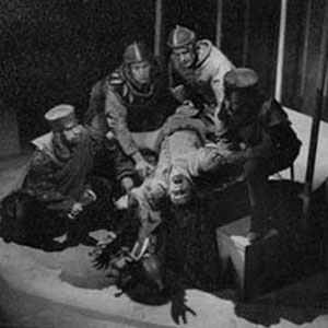 1962, BECKET: The Kings fit before murder.  L to R: Jonathan Meddings, Ian McKellen, Patrick OConnell, Clive Graham, Gawn Grainger  