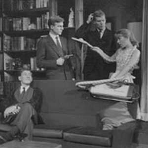 1962, THE GAZEBO: L to R: Gawn Grainger, Ian McKellen, Roderick Horn, Ian de Voy, Josie Kidd  - Photo by Commercial Studios
