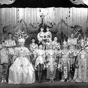 1962, ALADDIN & HIS WONDERFUL LAMP: The cast.  Ian McKellen (Tee Vee) at far left.  Others from left:  Irene French, Brendan Barry, Gawn Grainger, Irene Innescourt, Marti Webb, Peter Macriel, Jonathan Meddings, Josie Kidd, Colin Kaye  