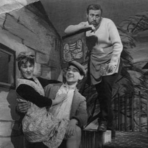 1963, UNDER MILK WOOD: <I>Josie Kidd  and I as sweethearts yet again.  Roger Hammond, a friend from Cambridge, having been to drama school, had now joined the company.</I>  