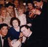 Backstage party: Surrounding a local fan holding a cake, clockwise from lower left: Ian McKellen, Doreen Andrews, Stephen MacDonald, Roger Hammond, Josie Kidd, Roberta Maxwell, Gawn Grainger, Brendan Barry