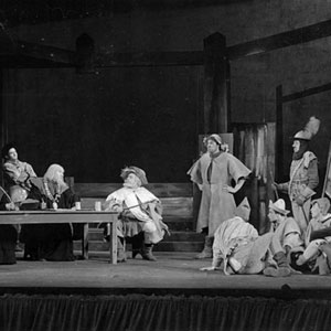1959, HENRY IV PART 2 (Cambridge): Do you like him, Sir John? -- Act III, Scene 2. Shallow (Ian McKellen) and Falstaff (Clive Swift)  - Photo by Edward Leigh