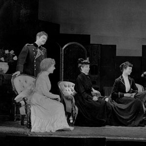 1959, THE THREE SISTERS (Cambridge): Life will be beautiful -- Act 1. L to R: Tuzenbach (Ian McKellen),  Irina, Masha (Margaret Drabble), Olga, Soliony (David Rowe-Beddoe), Vershinin (John Arnott)  