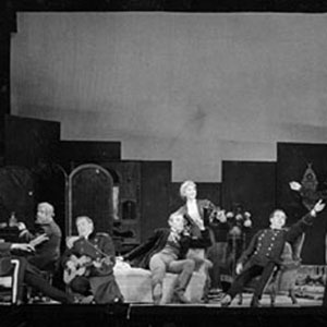 1959, THE THREE SISTERS (Cambridge): The Baron is drunk! -- Act 2. Tuzenbach (Ian McKellen) far left.  