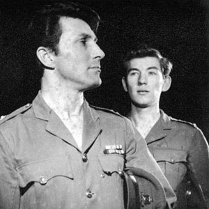 1961, END OF CONFLICT: Lt. Brash (Mark Eden) and 2nd Lt. Mason (Ian McKellen)  