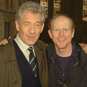 2005, THE DA VINCI CODE: With Director Ron Howard on location at Lincoln Cathedral, August 2005  - Photo by Keith Stern