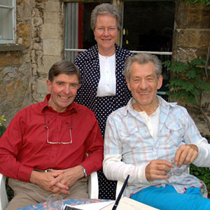2005, THE DA VINCI CODE: Sheelagh Knight and The Very Revd. Alec Knight, Dean of Lincoln, with the fellow alumnus of St. Catherines  - Photo by Keith Stern