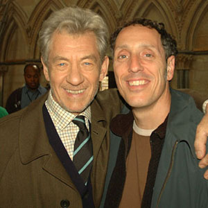 2005, THE DA VINCI CODE: With cinematographer Salvatore Totino on location at Lincoln Cathedral, August 2005  - Photo by Keith Stern