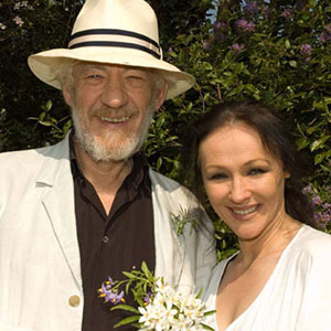 With Frances Barber in their garden, Stratford-upon-Avon, April 2007