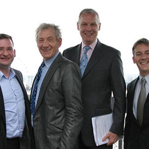 With leaders of UK Lesbian Gay Immigration Group: Erin Power, Barry O Leary, Ian McKellen, Ben Summerskill, Sebastian Rocca