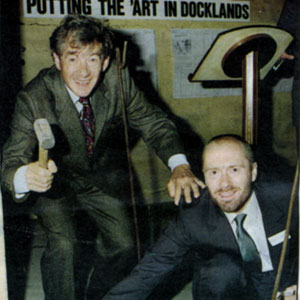 August 1993:<br>
With Project Director Robert Richardson outside the church destined to become St. Pauls Art Centre (SPACE)