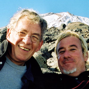 Ian McKellen and Webmaster Keith Stern on slopes of Ruapehu