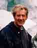 Ian McKellen in front of a glacier, New Zealand