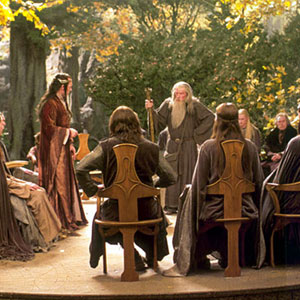 Gandalf addresses the Council of Elrond (Hugo Weaving)