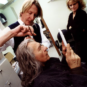 Peter Owen makes up Ian McKelllen as Gandalf the Grey