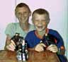 Robert and Andrew Blackman (sons of my niece Catherine Lois Blackman, nee Jones) play with great uncle Ian