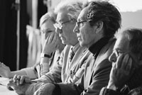 Carol Harvey (Natasha Flood), Ian  McKellen (Murray), Jonathan Hyde (Jerry Heidsick), Sylvester McCoy (Felix Simple), pilot for THE ACADEMY