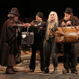 Pozzo (Shuler Hensley), Vladimir (Patrick Stewart), Lucky (Billy Crudup), and Estragon (Ian McKellen) in Waiting for Godot